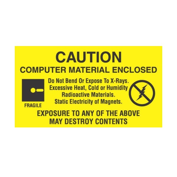 3x5, Caution Computer Material Enclosed, labels